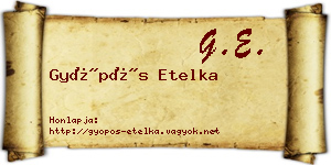 Gyöpös Etelka névjegykártya